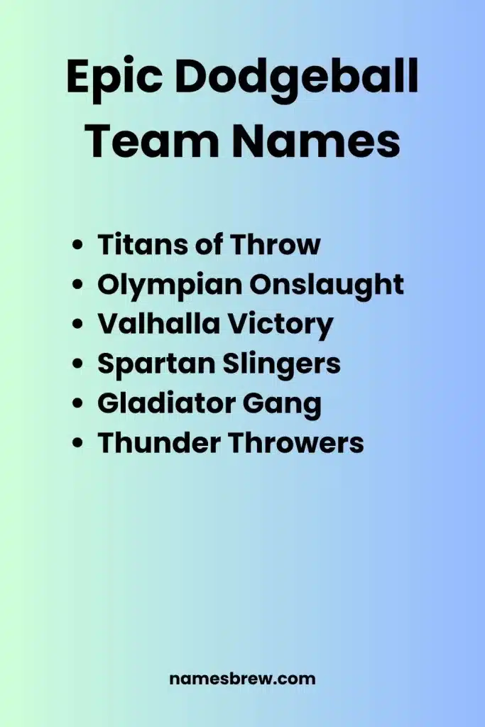 Dodgeball Team Names