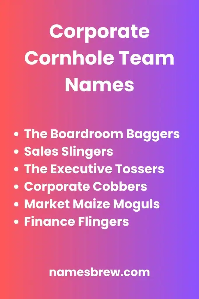 Cornhole Team Names